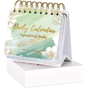 Motivational Calendar - Inspirational Standing Flip Calendar, Inspirational Quotes, 4.8"x5.5", Desk Calendar, Perpetual Calendar, Office Accessories