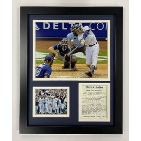 Legends Never Die New York Yankee Derek Jeter 3000th Hit Collectible | Framed Photo Collage Wall Art Decor, 11x14-Inch, (11100U)