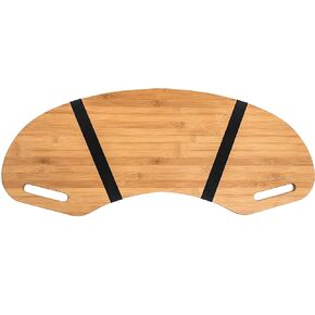 Trademark Innovations 30.5" Wood Curved Lap Desk Table Tray with Handles for Laptop (Dark)