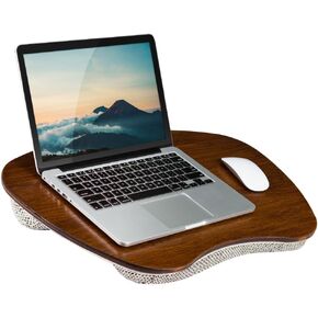 LAPGEAR Extra Large Bamboo Lap Desk - Chestnut - Fits up to 17.3 Inch Laptops - Style No. 91692