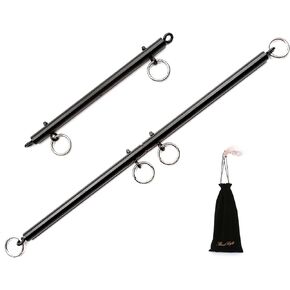TMEOIIPY Expandable 2 Pcs Black Pilates Spreader Bar Set Sports with Flocking Bag Aid Training Fitness Gear,Home Gyms Yoga Gifts