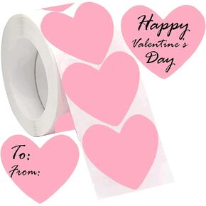 Heart Shaped Color Coding Direct Thermal Labels 2'' -Valentine's Day Thermal Sticker Labels-Address Shipping Thermal Printer Stickers Personalized Sticker Labels for Gift,Barcodes,Home Business 500Pcs