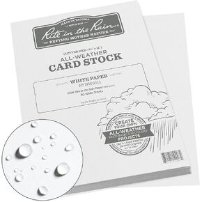 Rite in the Rain All Weather Card Stock, 8.5" x 11", 100#, 20 Sheets of White, Green, Tan, and Gray, 80 Sheet Pack (No. HW8511M)