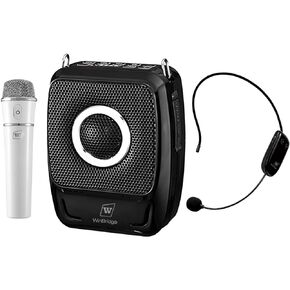 Voice Amplifier with 2 Wireless Mics, 25W High Capacity 5200mAh Personal Voice Amplifier Portable Pa System Megaphone Bluetooth Speaker,Wireless Microphone System for Teaching, Fitness, Outdoor