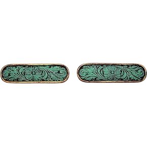 Wowser Floral Turquoise Drawer Pull Bars, Unique Dresser or Cabinet Décor, Set of 2, 4.5 Inches