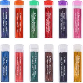 12 Colors 360 Pieces Color Lead Refills Colored Pencils Lead, 0.7 mm HB (12 Colors) in Kuwait