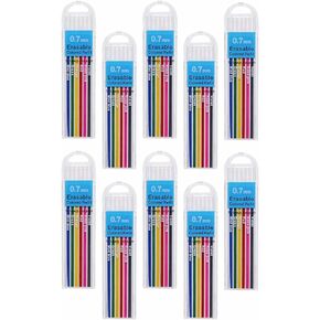 Erasable Colored Leads for Drawing Sketching Writing Taking Notes Adult Coloring Mechanical Pencil Refill for Teachers Students Artists Home School Office Art Project (0.7mm,6 Colors,120PCS)