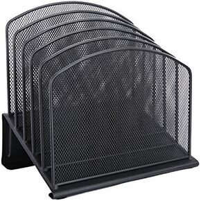 5 أقسام لسطح المكتب، منظم فارز المستندات، منظم مكتب شبكي، 5 أقسام لتنظيم المنزل أو المكتب، ومجلدات المتاجر، والمجلدات، والملفات، والمزيد - أسود in Kuwait