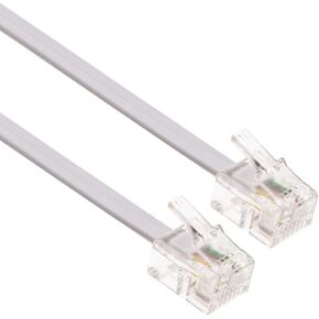 RJ11 Cable ADSL 10ft Extension Lead Phone Cord Telephone Plug High Speed Xfinity Internet Broadband Male to Male Router and Modem to RJ11 Phone Socket, Microfilter, Landline Wire (White)