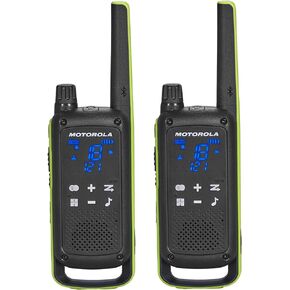Motorola Solutions T803 Two-Way Radio 35 mi. Bluetooth w/Charging Dock 2-Pack (Lime Green)