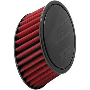 AEM 21-201DK Universal DryFlow Clamp-On Air Filter: Round Tapered; 2.5 in (64 mm) Flange ID; 5.125 in (130 mm) Height; 6 in (152 mm) Base; 5.125 in (130 mm) Top