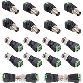 BNC to Cat5e Adapter Male Connectors and Solderless Female Video Balun Connector,Screw Camera Terminal Plug for CCTV Surveillance Cable Ethernet Speaker,Lkelyonewy