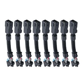 8pcs LS1 LS6 LT1 EV1 Injector Harness，Pigtails to Multec LQ4, LQ9 4.8 5.3 6.0 Delphi Adapters