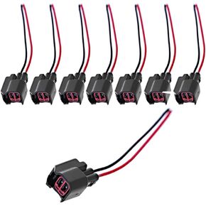 Pack of 8 Fuel Injector Connector for EV6 EV14 Harness Pigtail Wire Socket Compatible with Dodge LS2 LS3 GM Ford Jeep Mustang