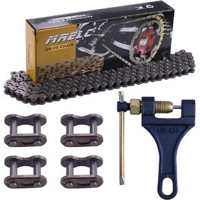 420H Motorcycle Chain+ Chain Breaker,92-Link Heavy Duty Drive Chain
