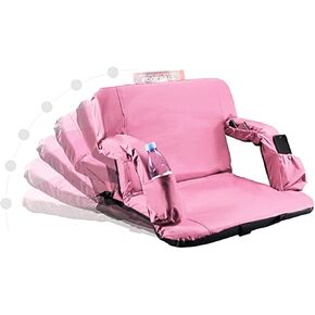 Stadium Seats for Bleachers with Back Support and Thick Padded Cushion,24" Extra Wide Portable Reclining Folding Chair with Optional Arms, 4 Pockets and Shoulder Straps,Big Size,Burgundy in Kuwait