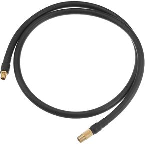 X AUTOHAUX 100cm Threaded Tire Inflator Extension Hose Chuck Adapter Air Pump Tube Tire Valve Pipe for Car Truck Bike MTB Copper Rubber Black Copper Tone