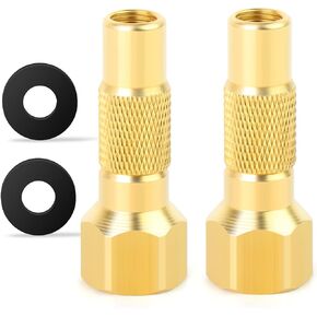 MEANLIN MEASURE Tire Air Chuck,1/4'' FNPT Heavy Duty Screw on Brass Tire Air Chuck for Tire Inflator Gauge Compressor Accessories Twist-on Chucks(Pack 5 pcs)