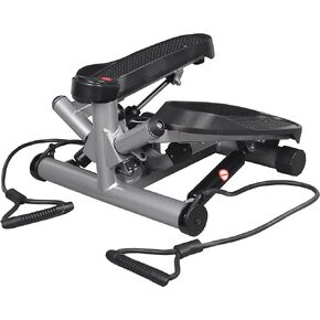leikefitness Premium Portable Twist Stair Stepper Adjustable Resistance, Twisting Step Fitness Machine with Bands and LCD Monitor