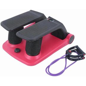 Stepper Climber Fitness Machine, Air Stair Climber Stepper Machine, Cardio Training Step Climber Machine Adjustable Fitness Exercise Machine Resistance Bands, Comfortable Foot Pedals