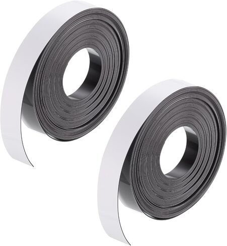 MECCANIXITY 2 Rolls Magnetic Strip with Strong Adhesive Backing 0.08 Feet x 26.25 Feet Magnetic Strip Tape,Magnetic Tape Labels Stickers for Whiteboards Refrigerator and Crafts Blue in Kuwait