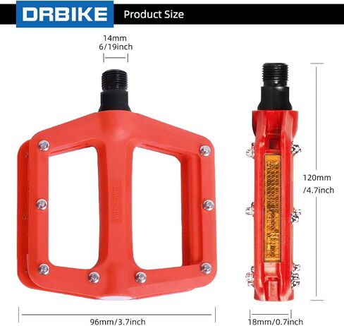 دواسات الدراجة الجبلية من DRBIKE بدواسات منصة الدراجة من ألياف النايلون خفيفة الوزن لدراجة BMX MTB Road Fixie 9/16" in Kuwait