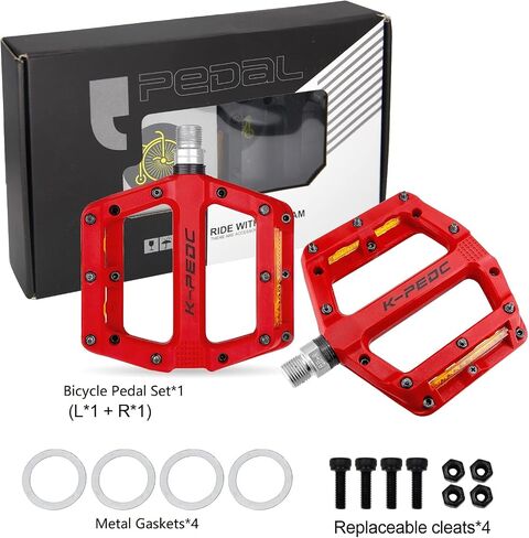 دواسات الدراجة مع عاكسات، دواسات دراجة الطريق/MTB عاكسات الدواسات، دواسات دراجة جبلية عالمية مقاس 9/16 بوصة، 3 دواسات منصة دراجة من ألياف النايلون خفيفة الوزن غير قابلة للانزلاق لدراجة BMX MTB in Saudi Arabia