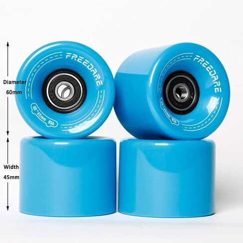 FREEDARE Skateboard Wheels 60mm 83a with Bearings and Spacers Cruiser Wheels (Pack of 4) in Saudi Arabia