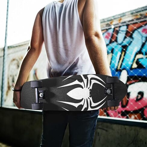 شريط قبضة لوح التزلج، رمز العنكبوت، شريط قبضة لوح التزلج، شريط قبضة لوح التزلج مقاس 33 بوصة × 9 بوصة، خالٍ من الفقاعات، شريط قبضة مضاد للانزلاق مقاوم للماء، شريط قبضة سكوتر in Kuwait