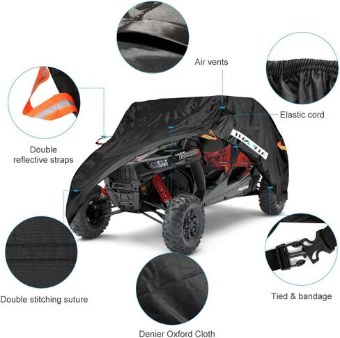غطاء UTV مقاوم للماء، مادة قماش أكسفورد ثقيلة مقاومة للماء من أجل Polaris RZR PRO XP 4 Yamaha Can Am Maverick Arctic Cat Textron Off Road 4-6 Passenger in Saudi Arabia