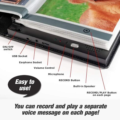 المنتجات الناطقة، ألبوم الصور الناطق القابل للتسجيل الصوتي وMP3. ساعتين من وقت التسجيل. غطاء من الجلد الصناعي و20 صفحة مقاس 7×5 بوصة. قم بإنشاء كتاب الذكريات الخاص بك أو كتاب الترحيب للتبني (إصدار فاخر) in Kuwait