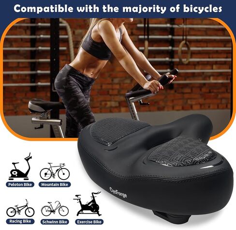 مقعد دراجة كبير الحجم متوافق مع Peloton Bike & Bike+، سرج الدراجة، وسادة مقعد دراجة مريحة، بديل لبيلوتون، الدوران، الطريق، ودراجات التمرين، ملحقات الدراجة لبيلوتون in Kuwait