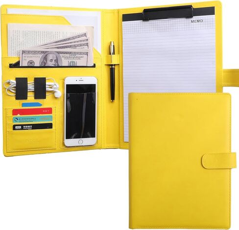 حافظة أعمال مقاس 12.8 * 9.6 بوصة، يمكن استخدام الهاتف الذكي في منظم المستندات، ومجلد ملفات المؤتمرات مع حافظة بحجم A4/Letter ومفكرة - وردي فاقع in Kuwait