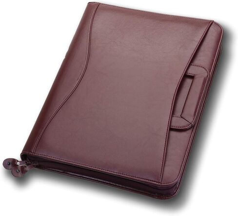 Travigo 3-Ring Business Leatherette Portfolio | Retractable Handles | Solar Calculator | Professional Business Folder Resume Document Organizer Notepad Included,S803 (Black) in Kuwait