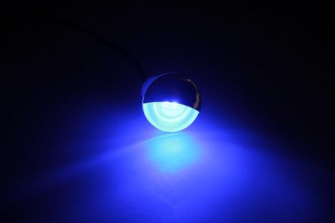 Pactrade Marine 2PCS قارب السيارات RV مقطورة الفولاذ المقاوم للصدأ 316 LED لهجة مجاملة جولة أسفل ضوء عدسة واضحة (الأزرق) in Kuwait