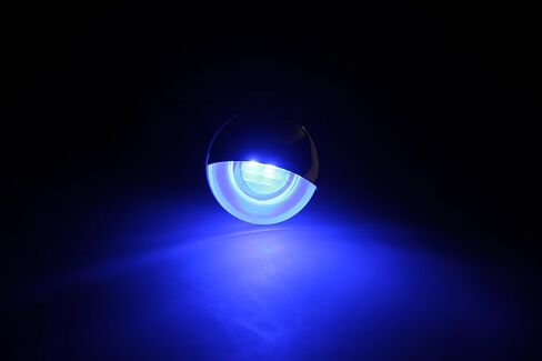 Pactrade Marine 2PCS قارب السيارات RV مقطورة الفولاذ المقاوم للصدأ 316 LED لهجة مجاملة جولة أسفل ضوء عدسة واضحة (الأزرق) in Kuwait