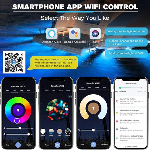 HUSUKU RS8 RGB 15000LM ضوء بحري تحت الماء للقارب، 7 بوصة، 93LED DC 12V، جسم معدني بالكامل، IP68، ضوء قارب LED متغير اللون لقارب اليخوت المستعرض لصيد الأسماك عائم in Kuwait