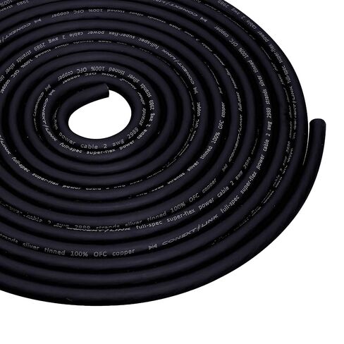 كابل طاقة البطارية Conext Link 20 FT 2 AWG GA بقياس كامل وسلك أرضي أسود ثلجي OFC نحاسي (10078) in Kuwait