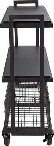 نظام عربة تخزين متنقلة من أتلانتيك، مع أرفف وسلال قابلة للتبديل، إطار فولاذي مطلي بالكامل، 3 طبقات، عجلات دوارة للتنقل، PN 23350329، باللون الأسود in Kuwait