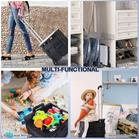 Office Cart Rolling Cart Basket ​Storage Container with Wheels and Handle, 100 lbs Capacity, Made of Heavy Duty Plastic, Blue in Kuwait