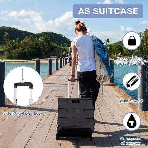 Office Cart Rolling Cart Basket ​Storage Container with Wheels and Handle, 100 lbs Capacity, Made of Heavy Duty Plastic, Blue in Kuwait