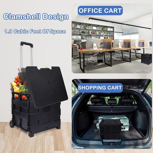 Office Cart Rolling Cart Basket ​Storage Container with Wheels and Handle, 100 lbs Capacity, Made of Heavy Duty Plastic, Blue in Kuwait