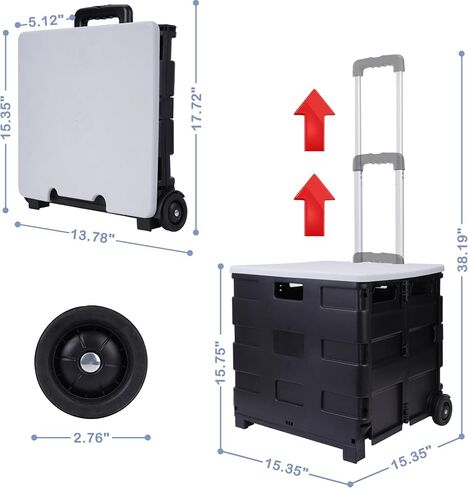 Office Cart Rolling Cart Basket ​Storage Container with Wheels and Handle, 100 lbs Capacity, Made of Heavy Duty Plastic, Blue in Kuwait