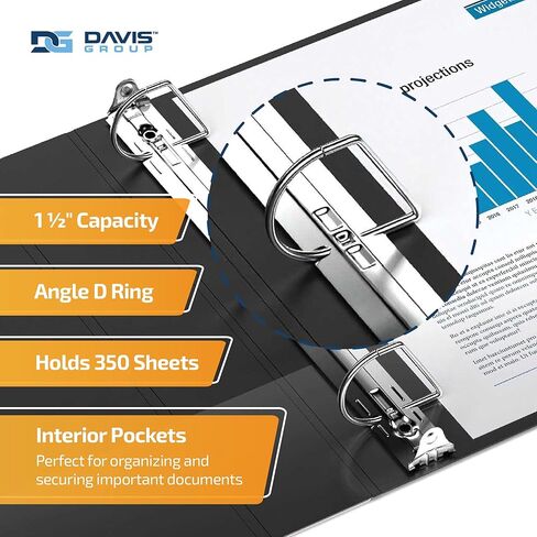 مجلد تجاري عالي التحمل، مجلد ذو 3 حلقات على شكل حرف D، أسود، 3 بوصة in Kuwait