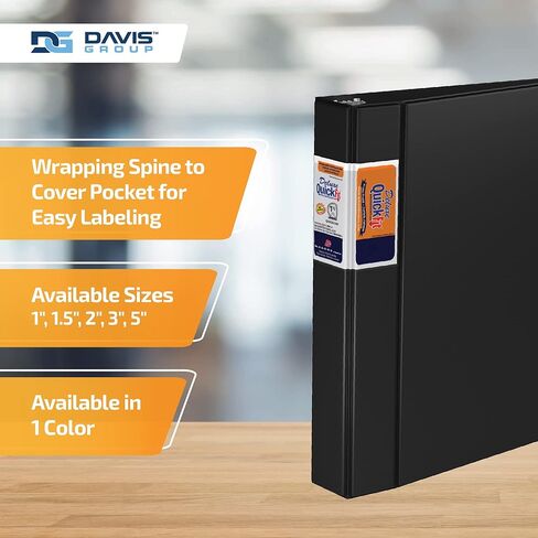 مجلد تجاري عالي التحمل، مجلد ذو 3 حلقات على شكل حرف D، أسود، 3 بوصة in Kuwait