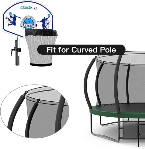 مرفق حلقة كرة السلة ترامبولين، تتضمن كرة سلة صغيرة ومضخة، وحلقة كرة سلة عالمية للترامبولين، سهلة التجميع، مناسبة للقطب المستقيم والقطب المنحني in Kuwait