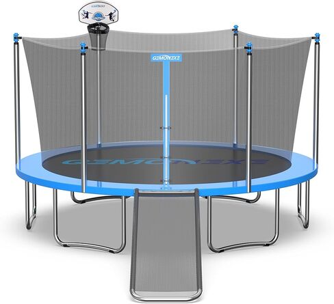 مرفق حلقة كرة السلة ترامبولين، تتضمن كرة سلة صغيرة ومضخة، وحلقة كرة سلة عالمية للترامبولين، سهلة التجميع، مناسبة للقطب المستقيم والقطب المنحني in Kuwait