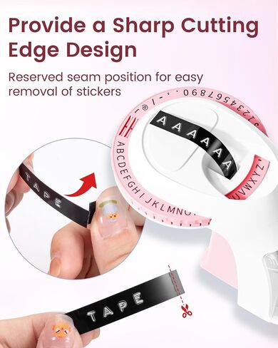 Embossed Label Maker, Embossing Label Maker in Macaron Teen Colors, Vintage Embossed Label Maker,Label Maker Machine with 6 Rolls of Color Labels for Home, Kitchen, School and Office in Saudi Arabia
