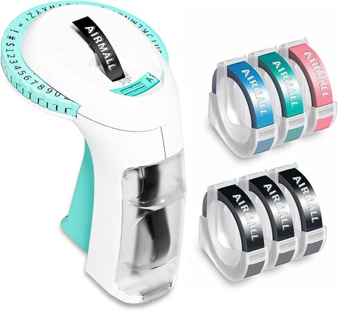 Embossed Label Maker, Embossing Label Maker in Macaron Teen Colors, Vintage Embossed Label Maker,Label Maker Machine with 6 Rolls of Color Labels for Home, Kitchen, School and Office in Saudi Arabia
