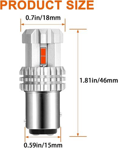 LED Front/Rear Turn Signal Light Bulbs 1156 LED Bulbs Amber Yellow 400% Brighter 7506 1156A 1003 1141 P21W LED Bulb for Blinker Parking Side Marker Brake Lights, Pack of 2 in Saudi Arabia